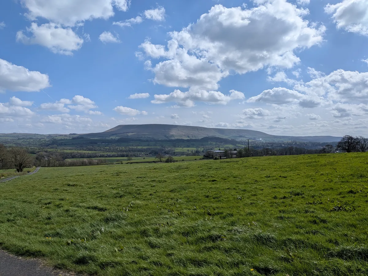 Pendle Hill and the Ribble Valley, seen from Grace and John's farm
